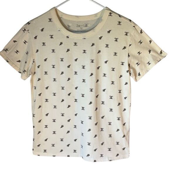 Zoe + Liv Bee TShirt, Small. Cream.  Scoopneck with bees! - Picture 6 of 9